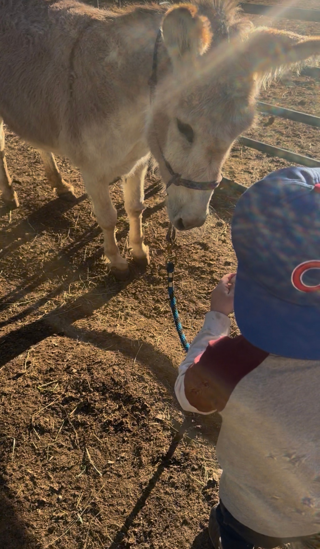 Cora Belle Burro with a child